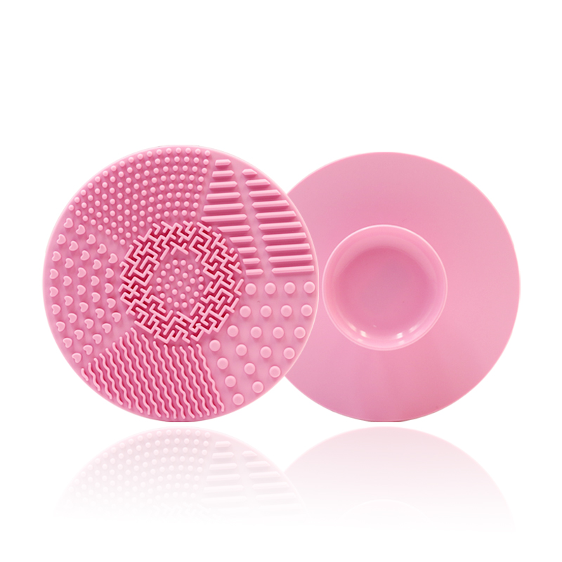Siliconen borstelreiniger Cosmetische make-up Wasborstel Gel Reinigingsmat Foundation Make-upborstelreiniger Pad Scrubbe Board: GRIJS