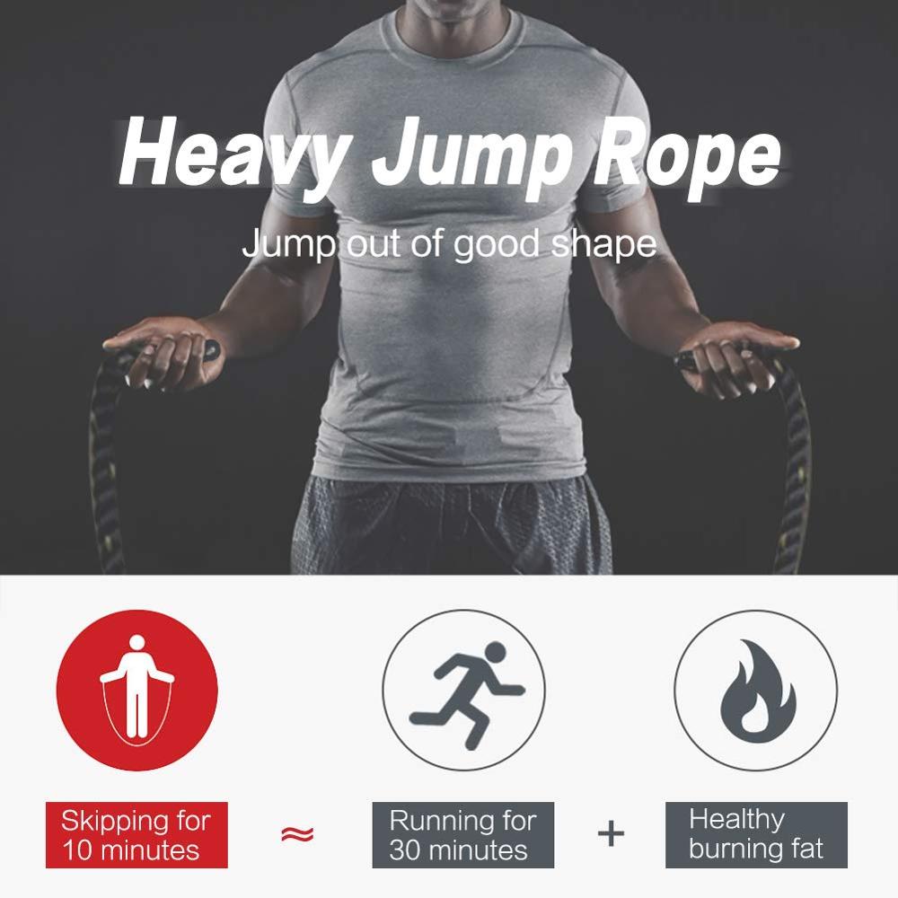 Cuerda pesada para saltar para entrenamiento físico de 25mm, cuerdas de batalla ponderadas para saltar y saltar, mejora la fuerza muscular de construcción, 2,8 m/3m