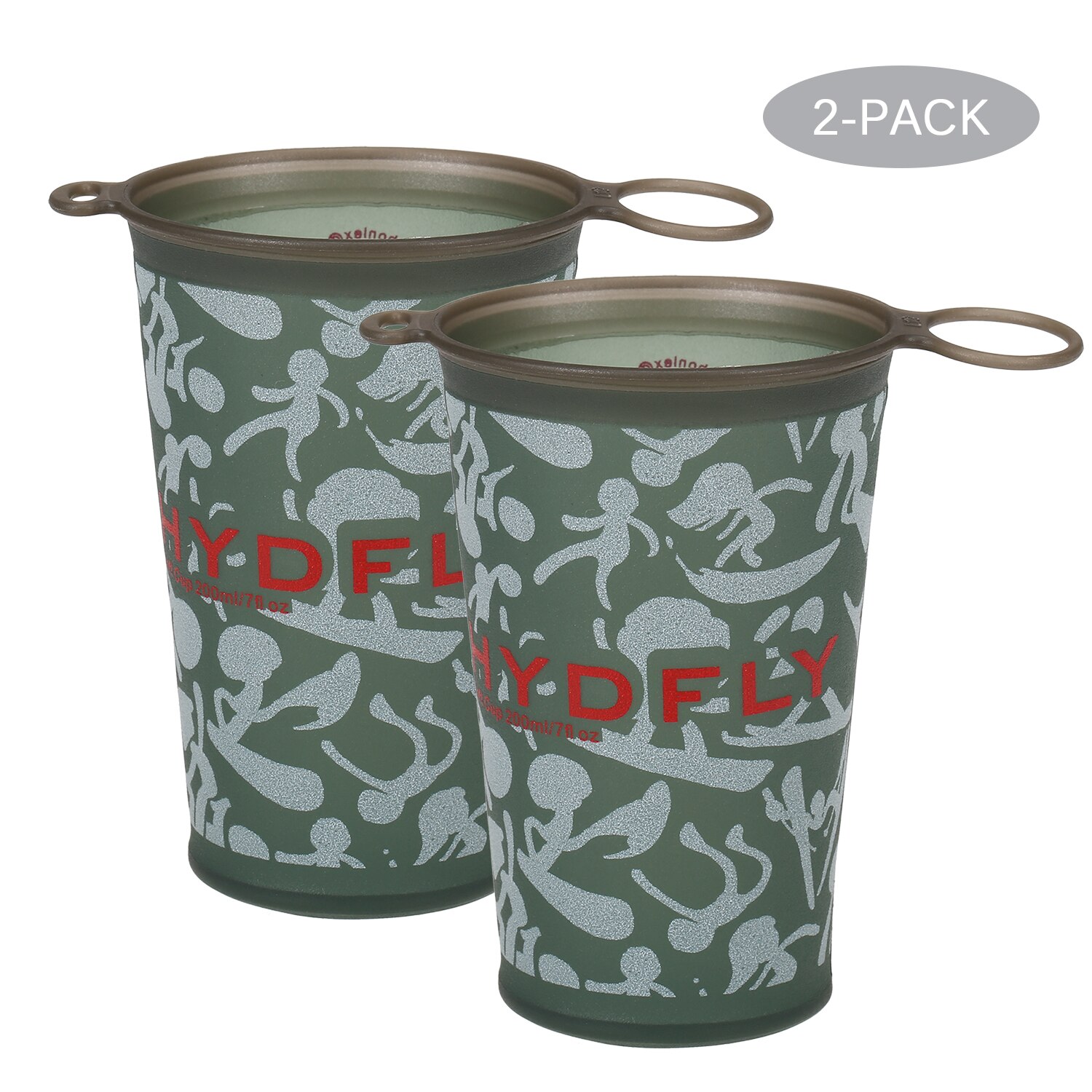 2 sztuk 200ml składany miękka woda kubek składany sportowe butelki wody na zewnątrz Puchar sport kolarstwo kemping piesze wycieczki robić biegania: armia zielony