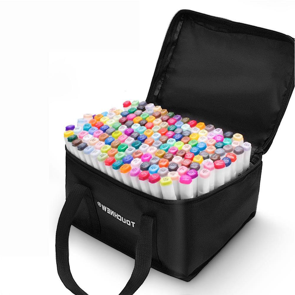 36/48/60/80/168 Colors TOUCHNEW Art Markers Pen Set Sketch Soft Brush Alcohol Ink Brush Dual Tips Drawing Felt Tip Pens