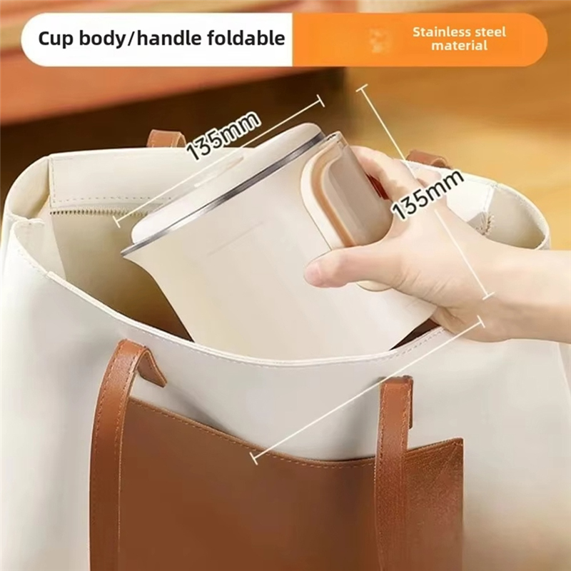 VELIF-Mini-waterkoker Draagbare roestvrijstalen opvouwbare reisketel op te bergen Elektrische waterkoker Huishoudelijke waterkoker: Blauw