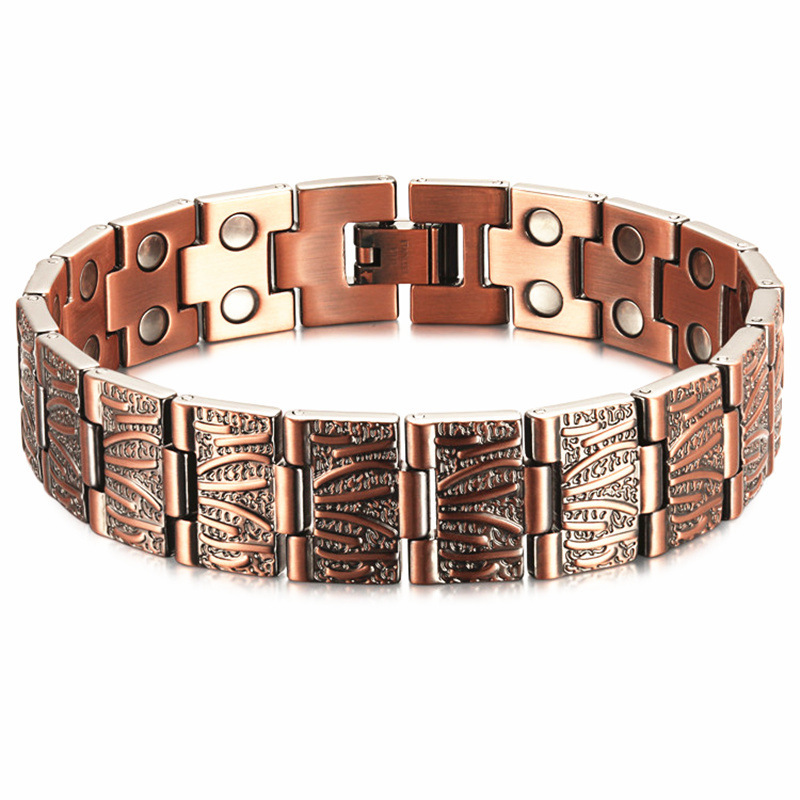 Männer Reinem Kupfer Armbinde Gesundheit Energie Germanium Magnetische Armbinde Jahrgang Hologramm Kette Verknüpfung Armbänder für Frauen Arthritis: 5