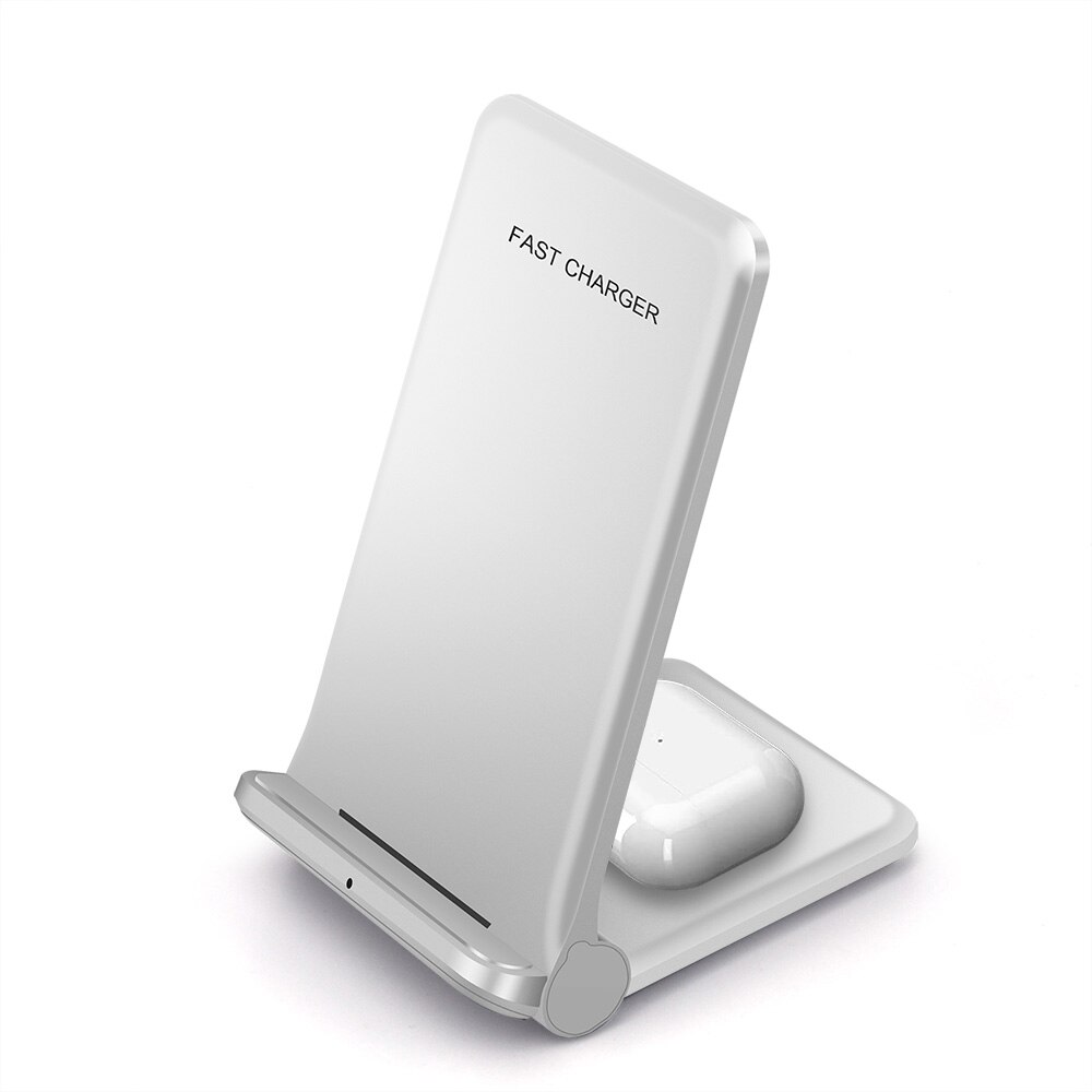 4 in 1 Wireless Charger Station Qi Fast Charging Stand for iPhone 13 12 11 X XS XR XS X 8 For Apple Watch 7 SE 6 5 Airpods Pro 3: Style B White