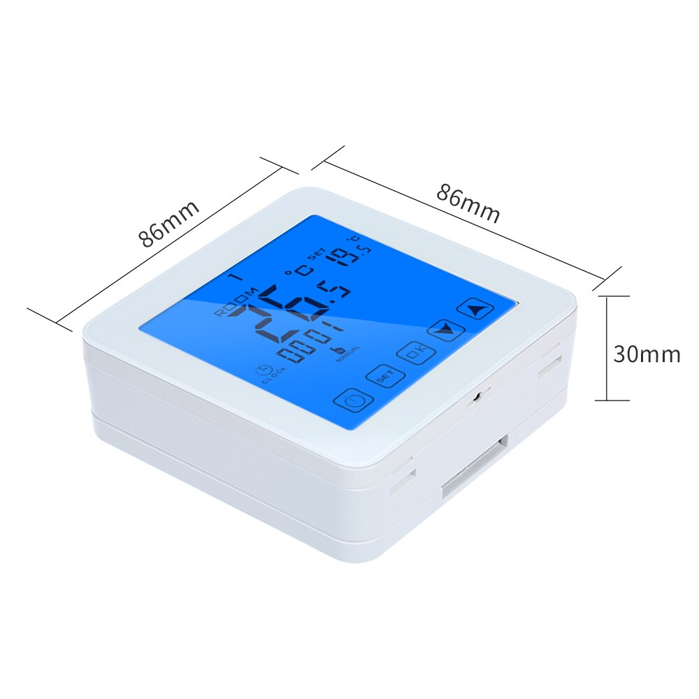 Gas Boiler Heating Temperature Controller Programmable Thermostat Wall Mounted Boiler Thermostat Blue Backlight Touch Button