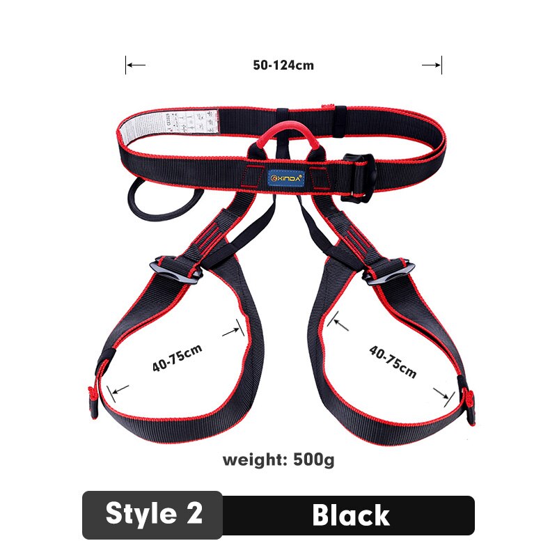 Xinda Outdoor Sports Safety Belt Rock Mountain Climbing Harness Waist Support Half Body Harness Aerial Survival: Style 2 New Black