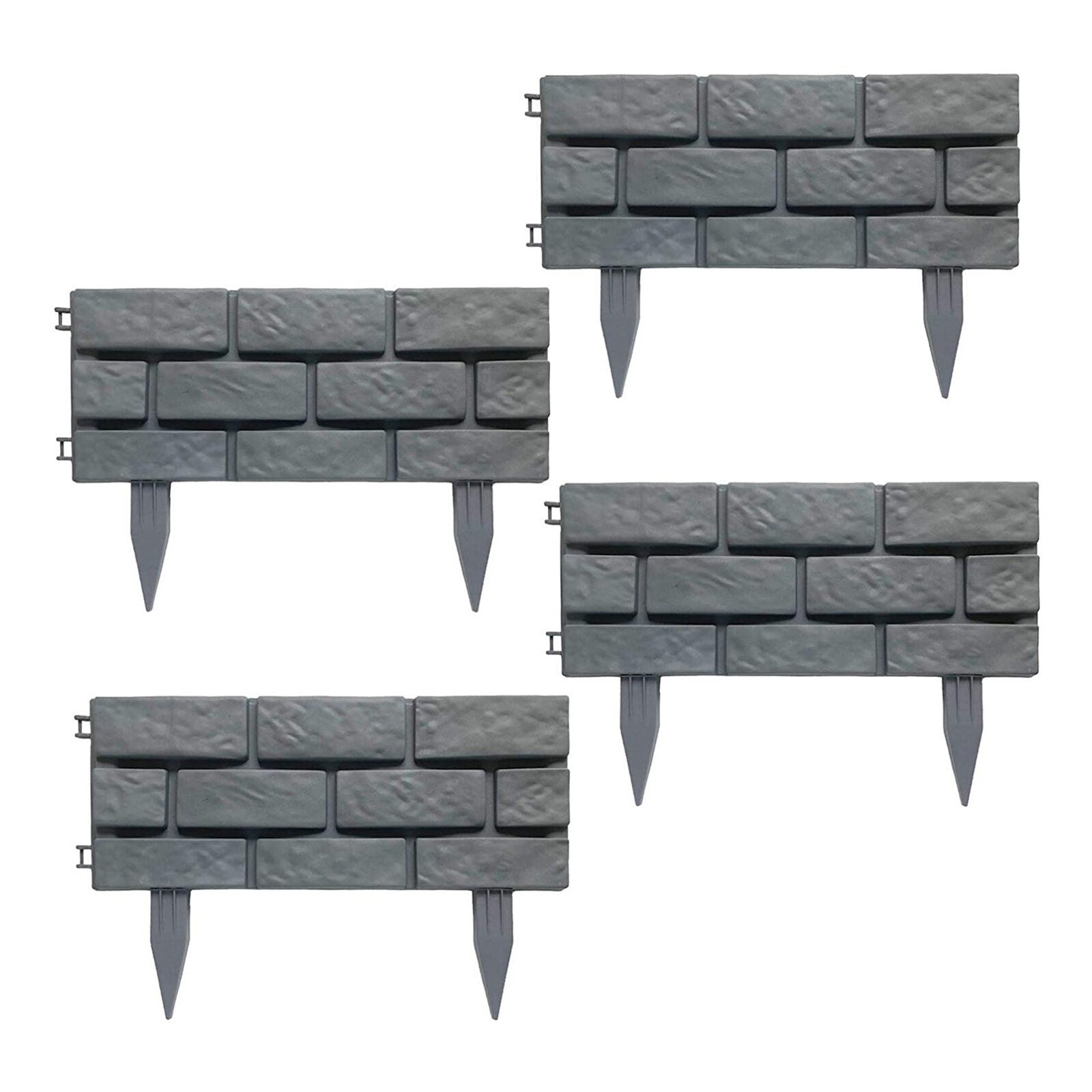 4Pcs Tuin Grens Imitatie Baksteen Effect Afneembare Splicing Hekwerk En Niet Bederfelijke Duurzaam Outdoor Decoratie: Default Title