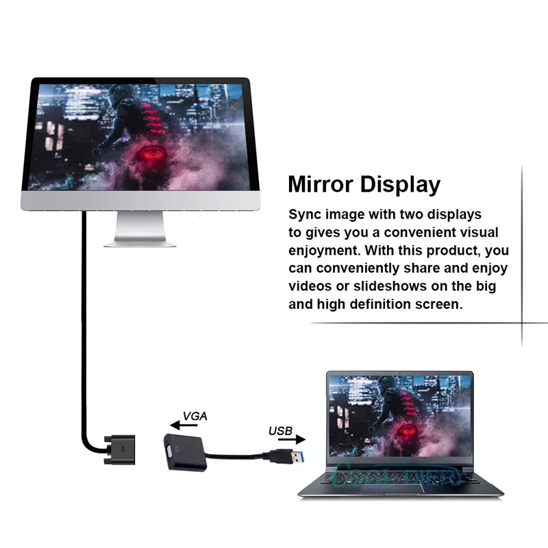 Usb 3.0 Naar Vga Video Display Adapter Kabel Multi-Display Adapter Converter Voor Pc Laptop windows 7/8/10