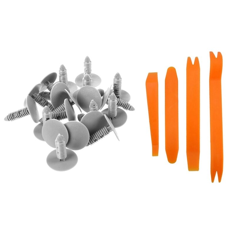 20Pcs Auto Trim Clips Rivet Fastener 6Mm Gat 26Mm Hoofd Met Deur Removal Pry Open trim Panel Clip Lichten Radio Audio: Default Title