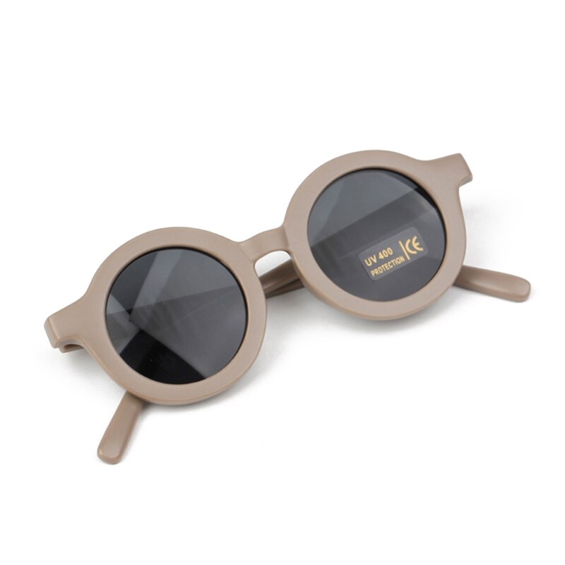 Sommer polariserte uv beskytte barnesolbriller retro runde låve polariserte solbriller  uv 400 beskyttelses låve solbriller: Bronse