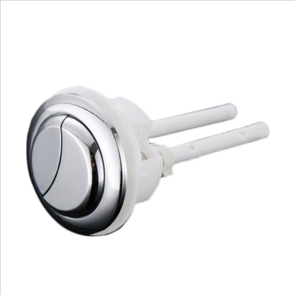 58mm Toilet Dual Flush Round Head Push Button Electroplating Water Tank Valve