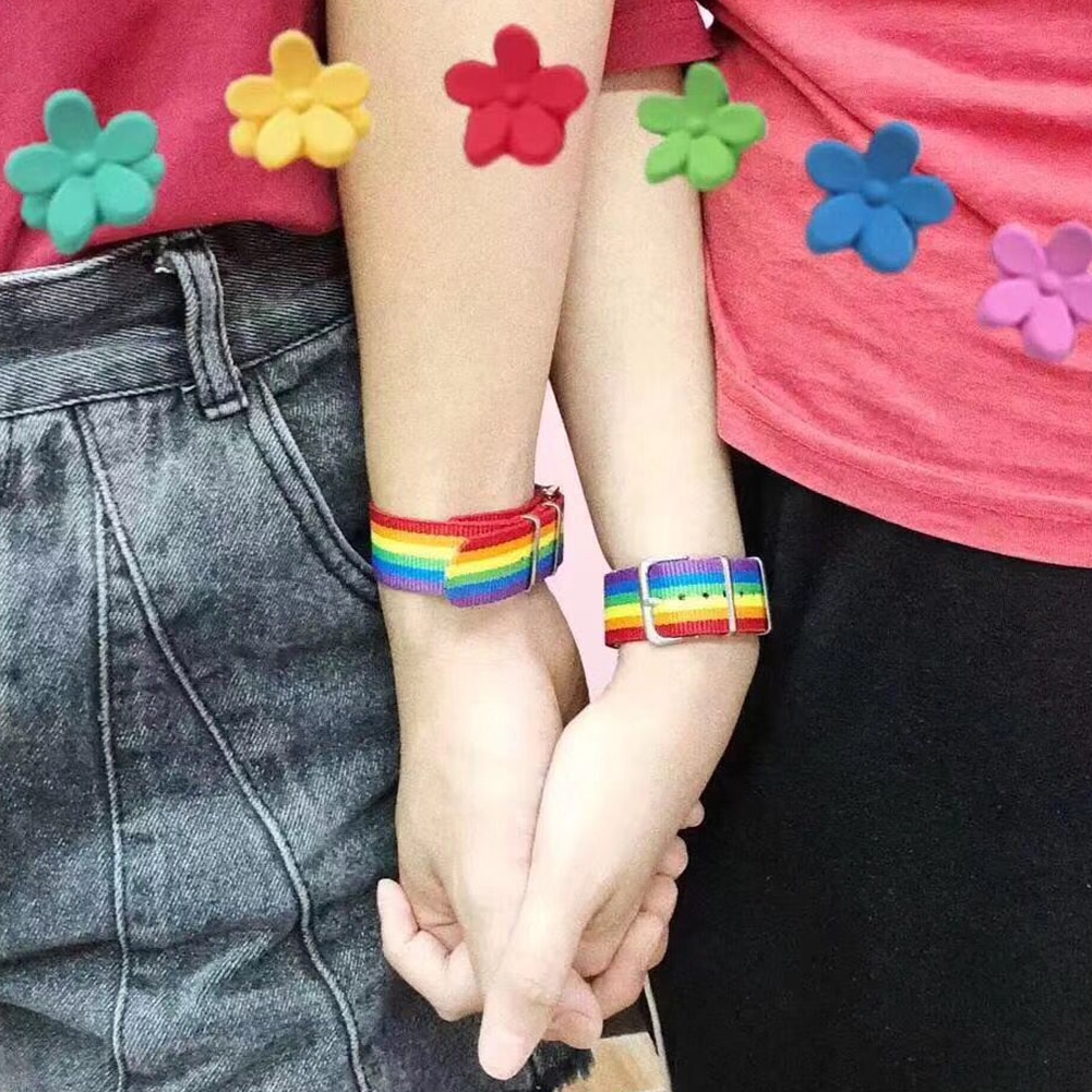 Nylon Rainbow Lesbiennes Gays Bisexuals Transgender Armbanden Voor Vrouwen Meisjes Pride Geweven Gevlochten Mannen Paar Vriendschap Sieraden