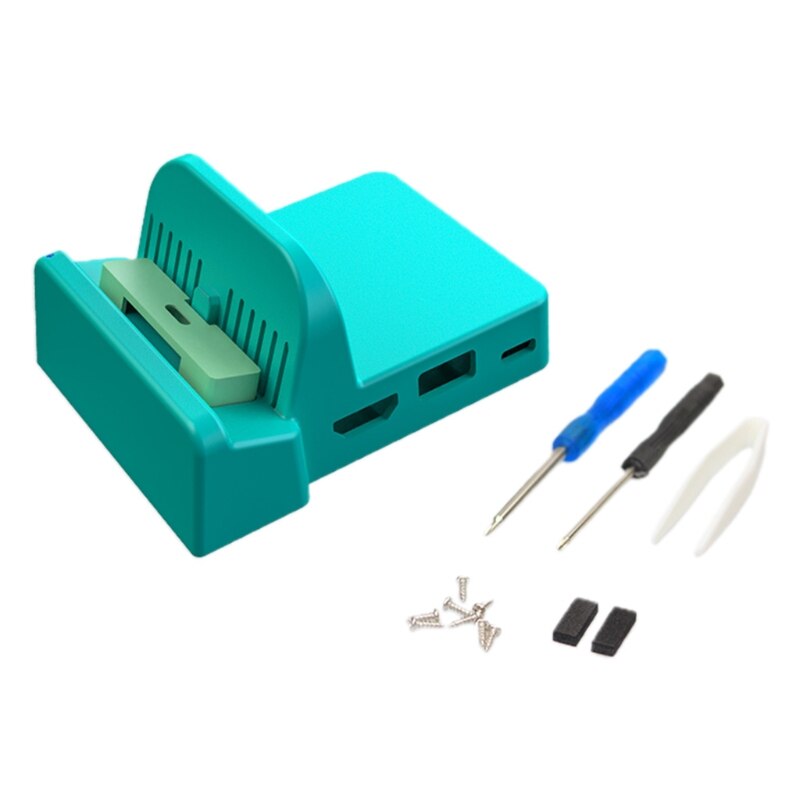 Handgefertigter ladeständer mit kühlbasis, kompatibel mit der nintendo switch lite konsole, mit 2 usb-anschlüssen, ladestation für spielkonsolen 95af: Grün