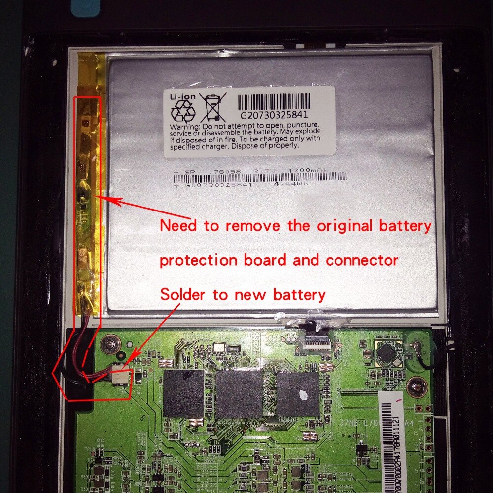 3.7V 1200Mah Oplaadbare Li Polymer Li-Ion Batterij Voor E-Book Reader Kobo Aura Een Batterij E-Inkt Batterij