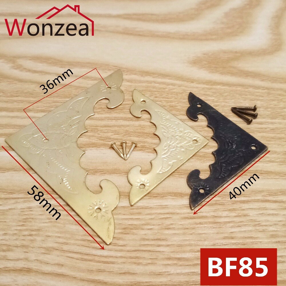 16pcs/Lot Iron Metal Angle Corner Brackets Gold Bronze 40mm Notebook Cover For Menus Photo Frame Furniture Decorative Protector