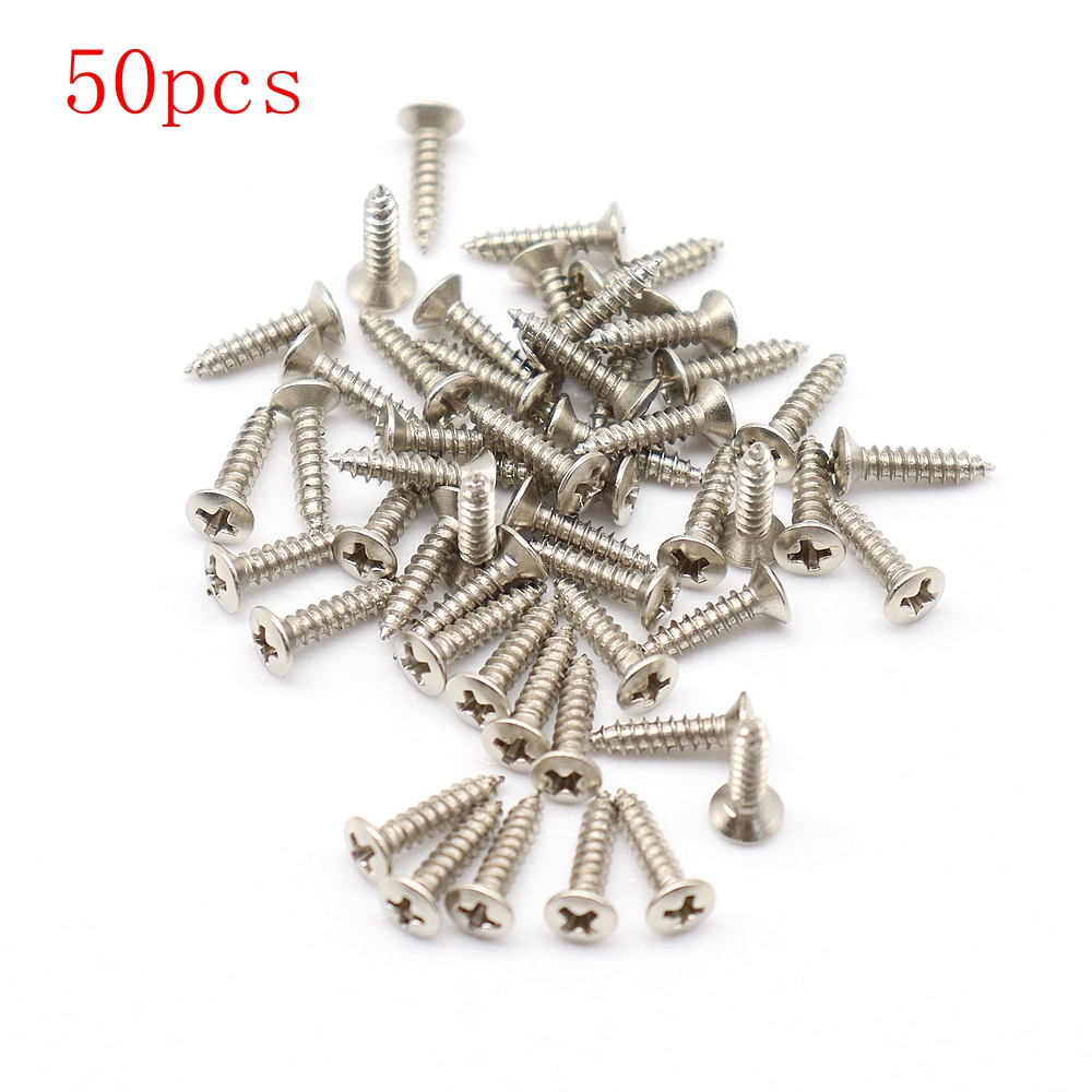 30/50/100 stk. elektrisk guitar bas slagplader bagplader jackplade monteringsskruer til st tl sg lp guitar 2.5 × 12mm: Rød