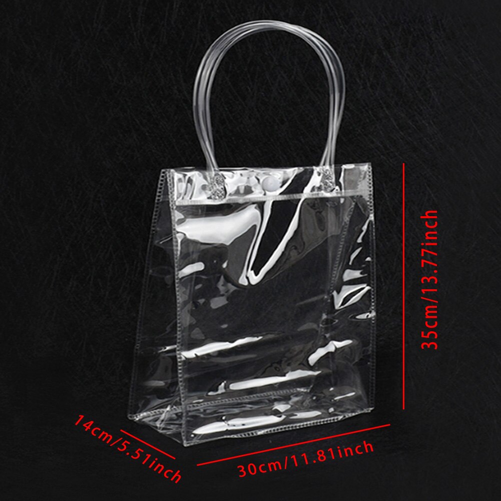 1 ud. Bolsas de mano transparentes DIY bolsa de compra transparente de PVC con cerrojo bolso Casual bolsas de almacenamiento de bolsas de de 5 tamaños: Marrón