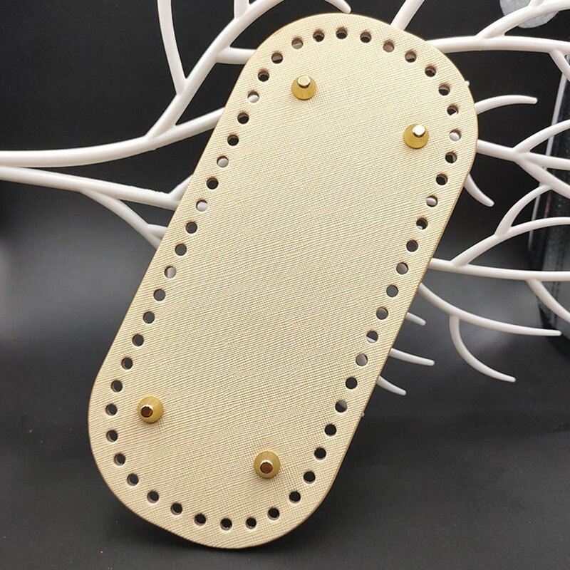 1PC Handbag Making Purse Bag Bottom Base Shaper Oval DIY Tote Bag Leather Accessories 10x22cm: apricot