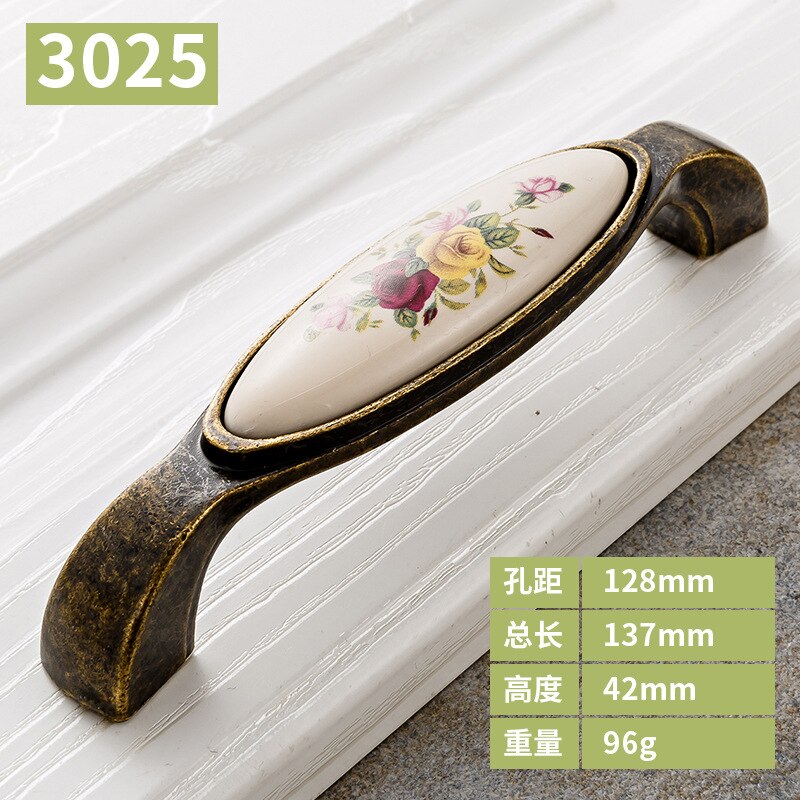 Light Luxury Kitchen Accessories Zinc Alloy Furnitur Handl Knob Flower Carved Yellow Kitchen Cabinet Storage Modern: Z3-128MM