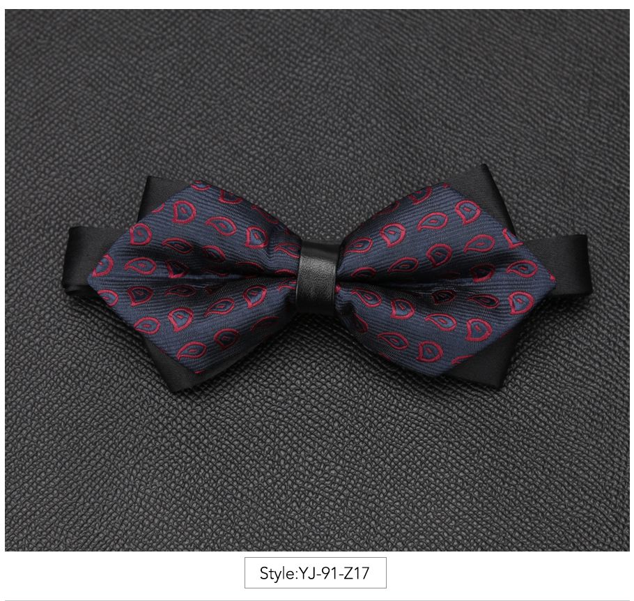 Nœud papillon pour hommes, accessoires luxueux, cravate noire, costume Commercial formel, pour cérémonie de mariage,: YJ-91-Z17