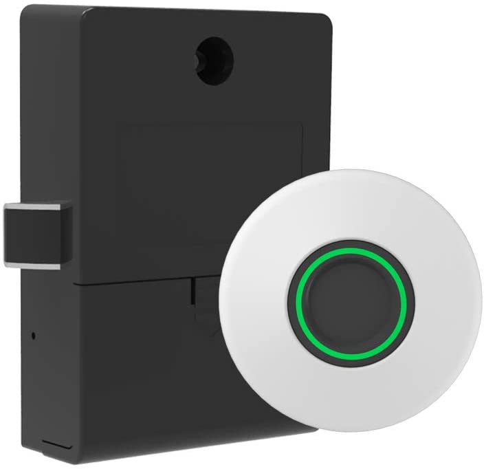 Smart bluetooth digital fingeraftryksskabslås / nøglefri elektronisk biometrisk fingeraftrykslås: Hvid