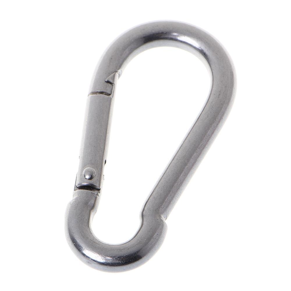 304 Stainless Steel Spring Carabiner Snap Hook Keychain Quick Link Lock Buckle: 8