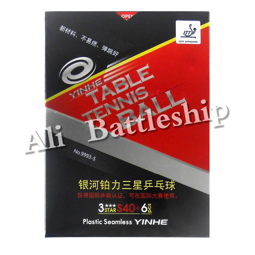 Original 6x YINHE 3Star 3-Star S40+ Materials White Table Tennis Balls for Ping Pong