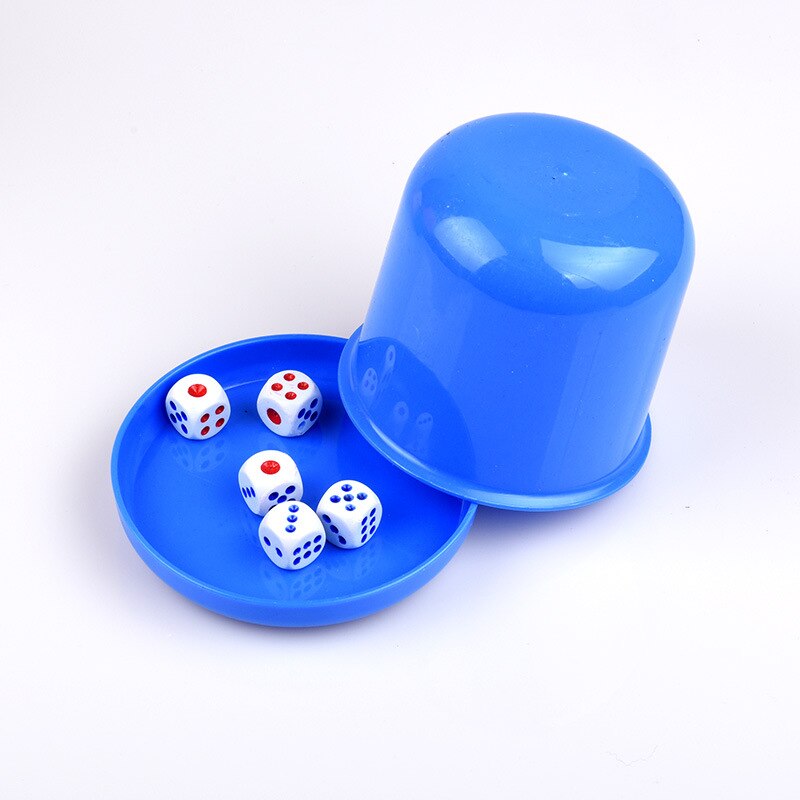 5 Stuks Dices Met 1 Stuks Dobbelstenen Cup Board Drinken Board Game Gokken Dices En Dice Cup Set TXTB1