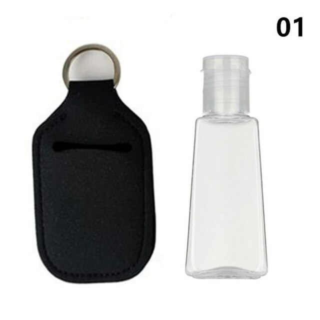 1PC 30ml Empty Hand Sanitizer Bottle Mini Portable Travel Silicone Disinfect Gel Bottles Refillable Bottles with Keychain Ring: 1