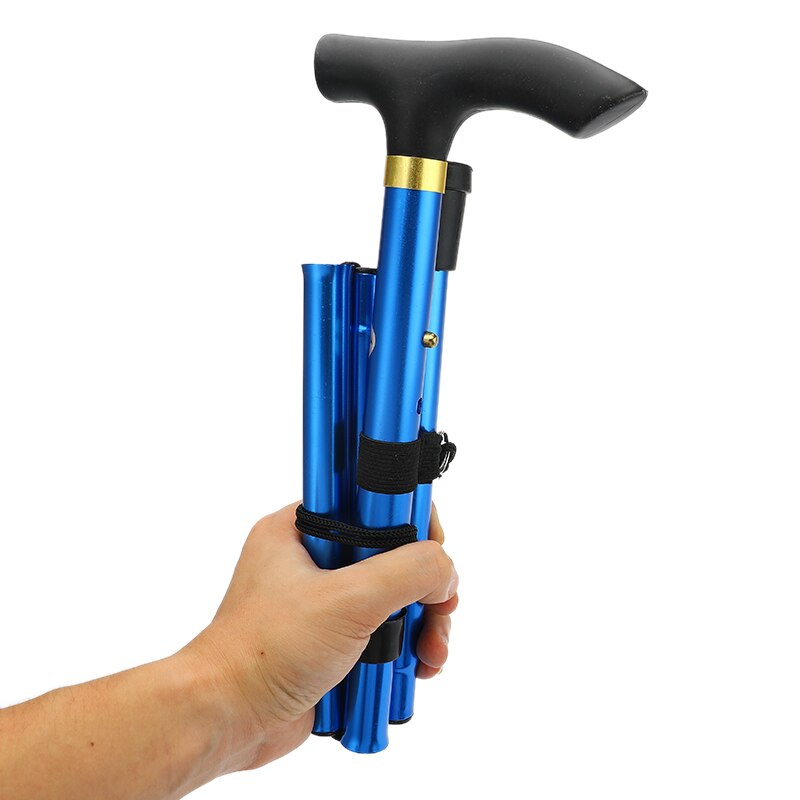T-handle Telescopic Walking Stick for the Elderly Baton Hiking Trekking Poles 83-93cm Portable Aluminum Folding Stick