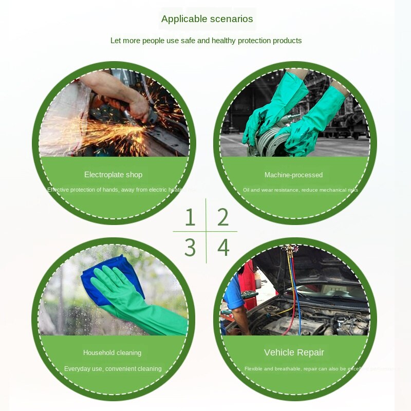 Ispessito di Protezione Guanti di Nitrile anti Allergia per il Lavoro di Lavaggio di uso domestico Processo di Uso Cucina per Lavare I Piatti