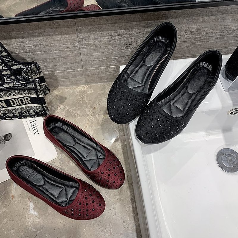 Women Shoes Spring Casual Flat Shoes Women Round Toe Ballet Flats Comfortable Women's Shoes Plus Big Size 43 Office Work Shoes