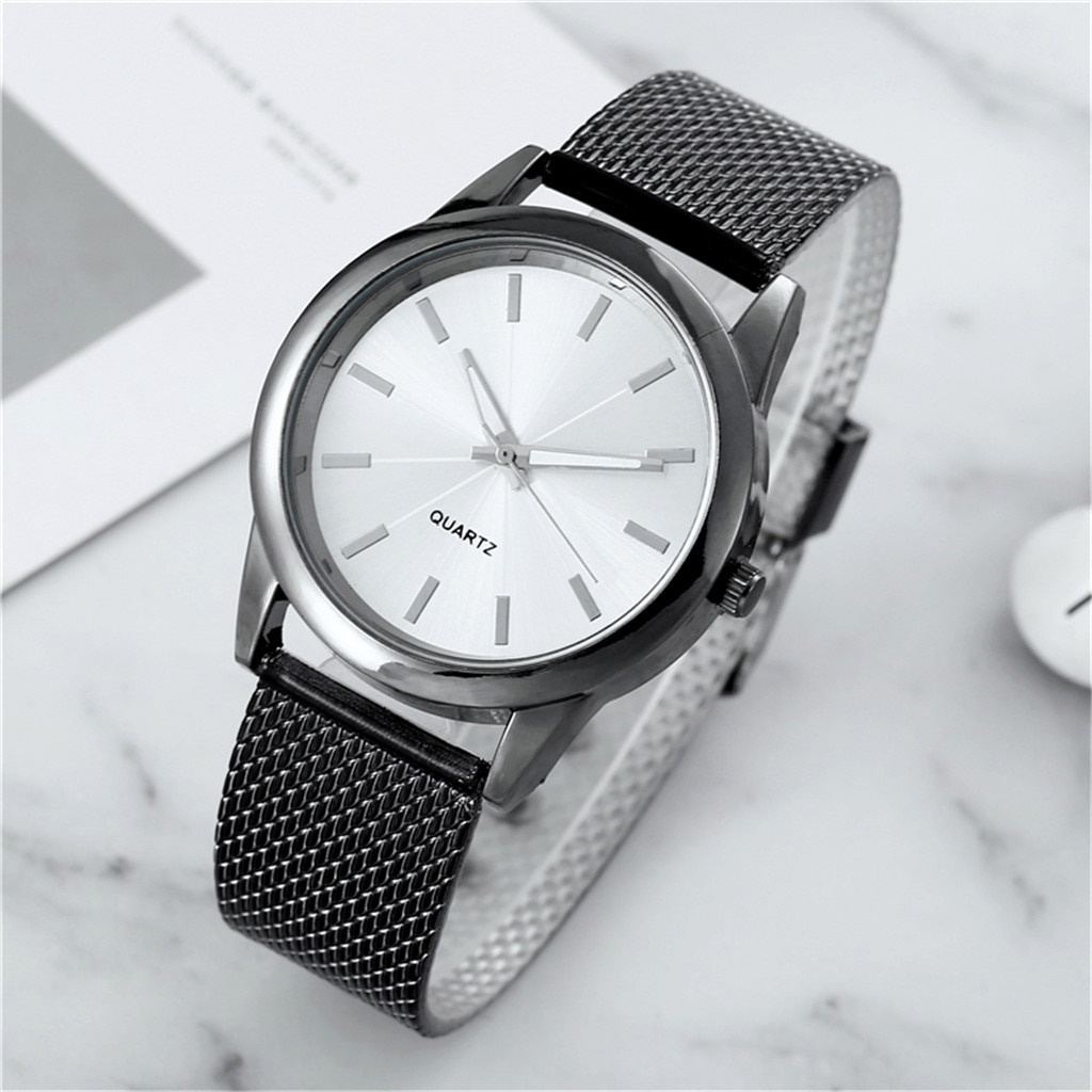 Minimalistische Mannen Mode Ultra Dunne Horloges Eenvoudige Mannen Business Roestvrijstalen Gaas Riem Quartz Horloge Relogio Masculino