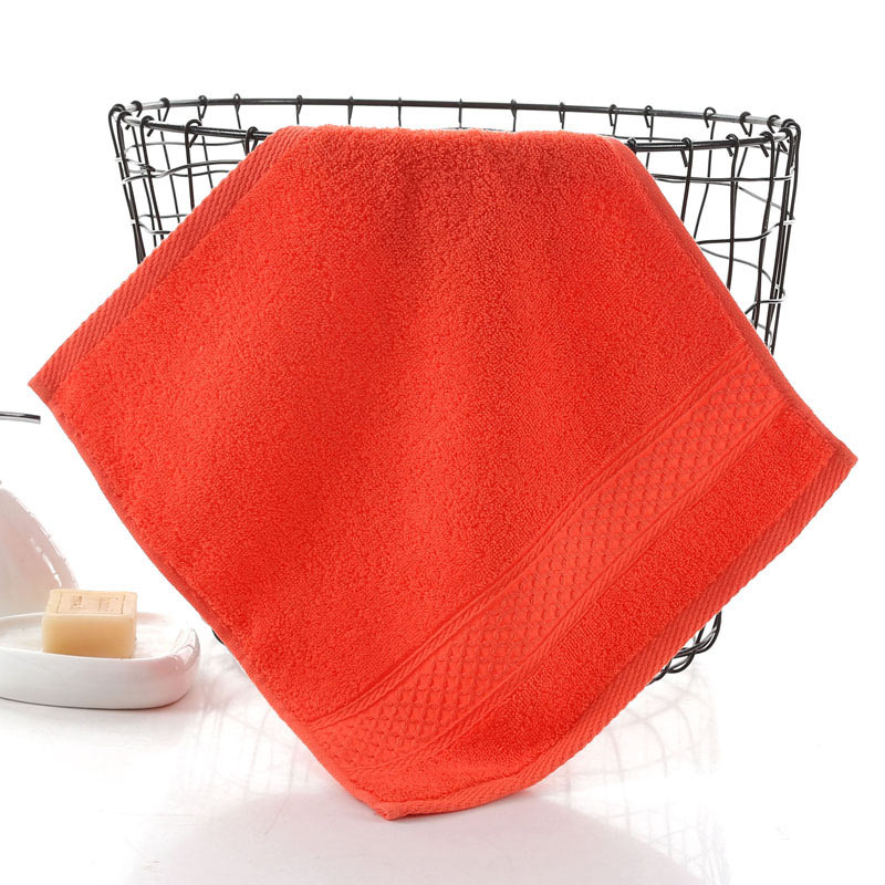 Small Cotton hand towels Square Face Towel Bathroom Soft kids Child Washcloth 34*34cm 17colors: Orange
