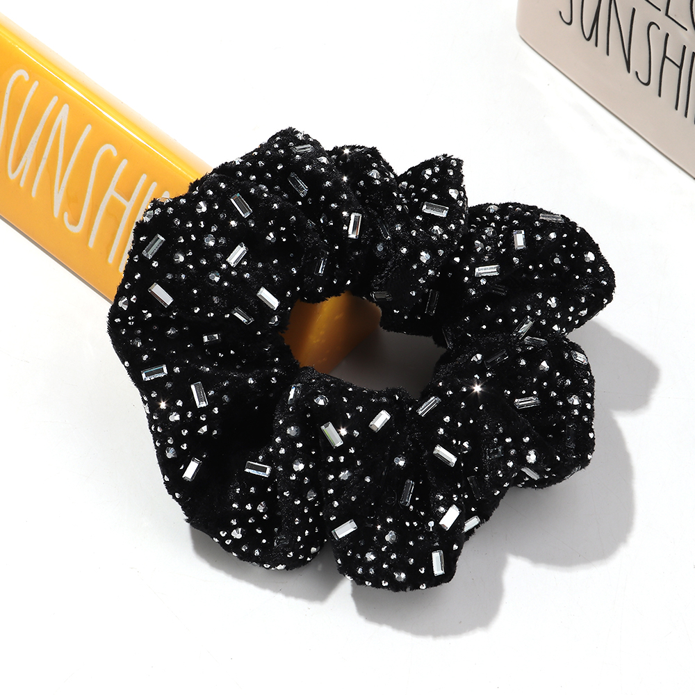 Luksusowe, szerokie opaski do włosów z kryształkami dla kobiet, błyszczące, elastyczne, duże, sznurkowe akcesoria do włosów dla kobiet: Różowy