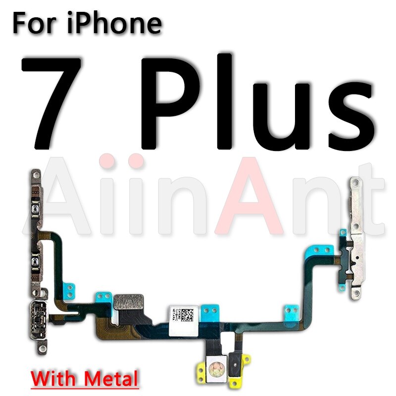 Aiinant original power flex til iphone 6 6s 7 8 plus 5 5s se mute & volume power-knapper nøgleafbryder flex kabel reparationsdele: Til iphone 7 plus