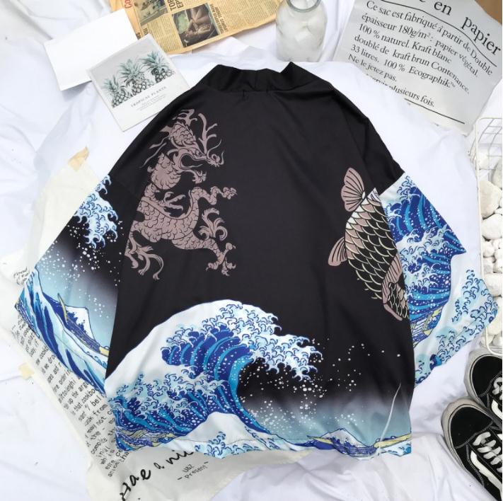 Tradisjonell japansk kimono yukata kvinner og mann japansk kort kappe løs kimomo japansk cardigan kimono japones haori