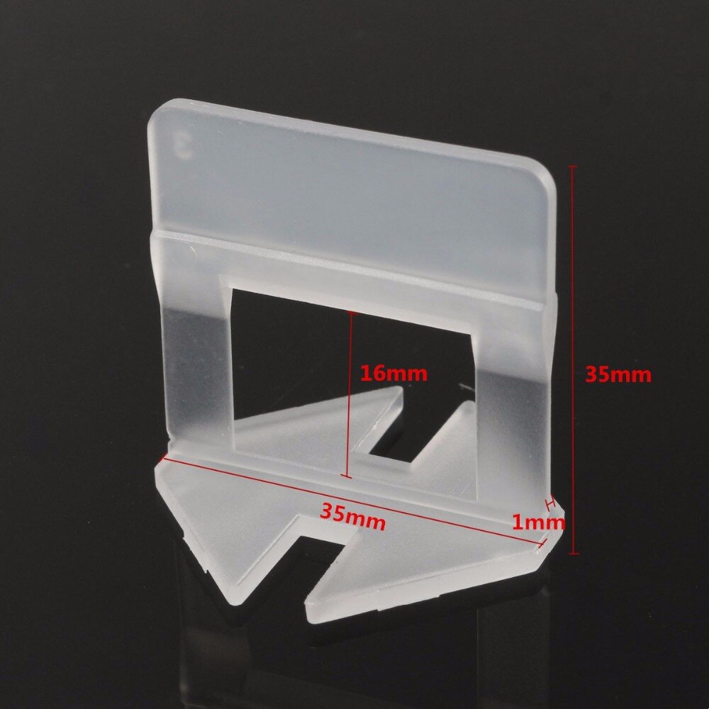 Flisejævningssystem 200x clips kit væg gulv fliser spacer flise værktøj 1.0mm 3.5cm x 3.5cm