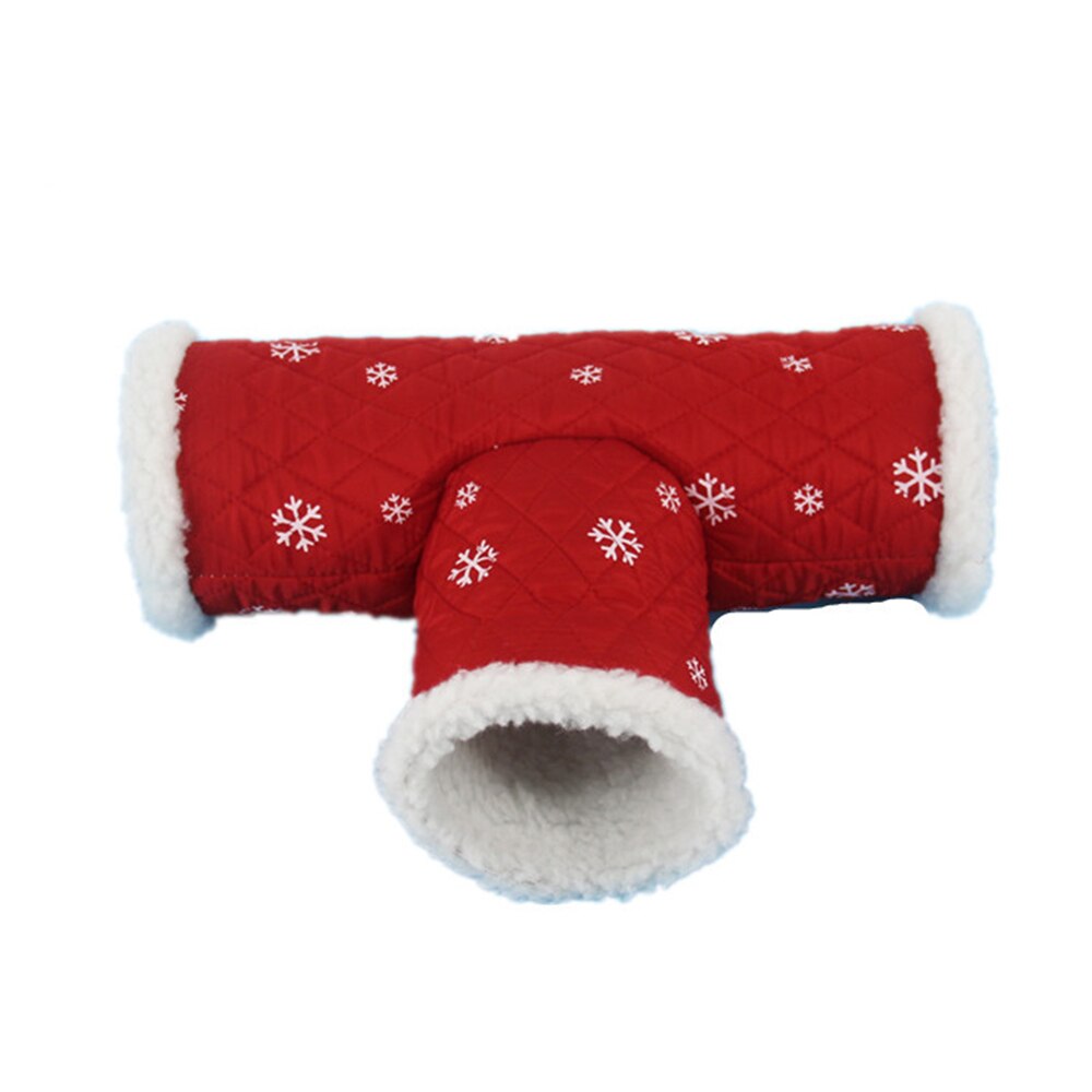 Mascota hámster Casa de juego en forma de T Pet suministros túneles pequeños animales conejillo de indias tubos juguetes mascotas cama: B