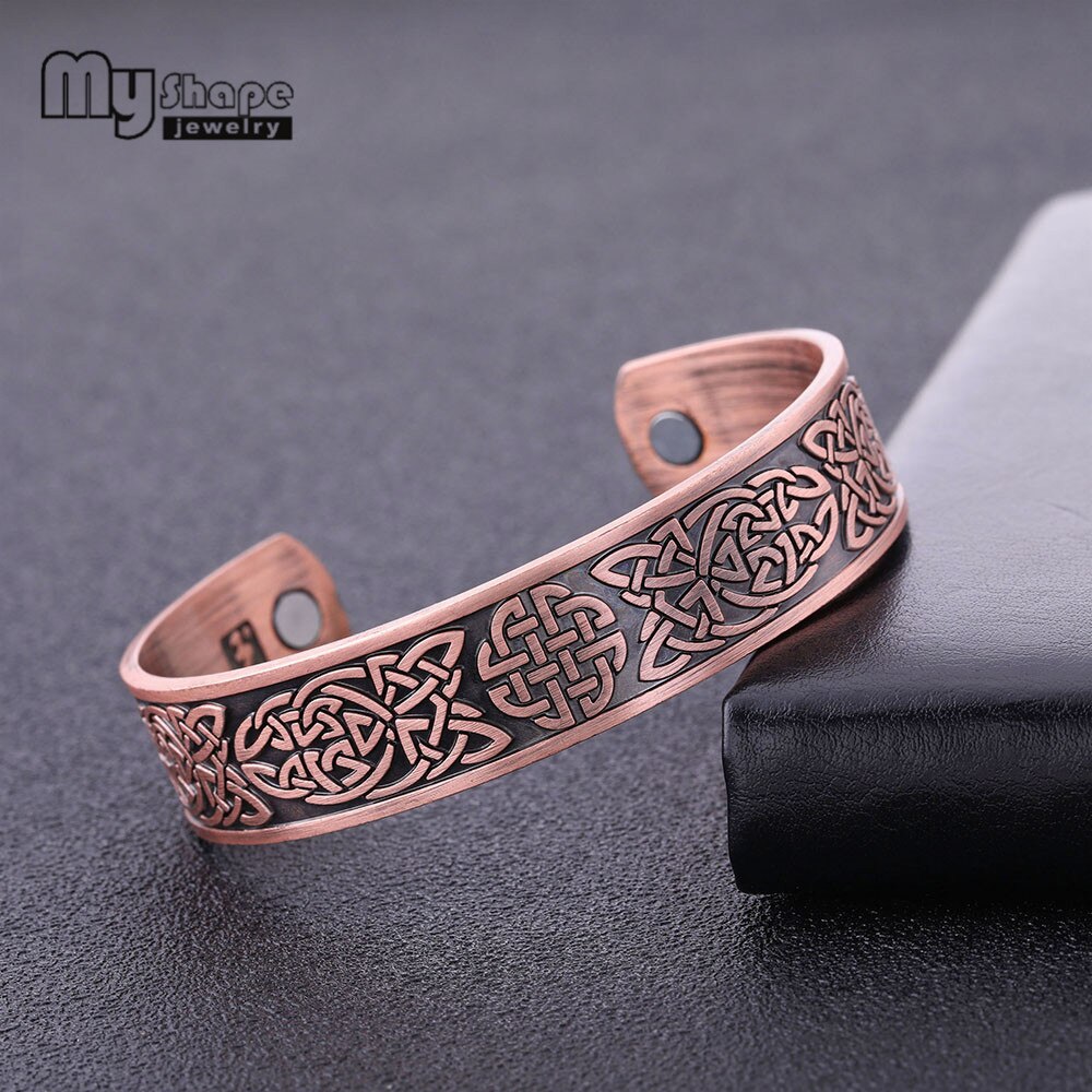 Mój kształt wiking bransoletki magnetyczne bransoletki rosyjski plac gwiazda amulet regulowany mankiet bransoletka dla mężczyzn klasyczny antyczna miedź
