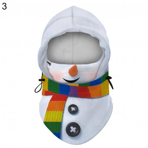 Kerst Digitale Afdrukken Volwassen Unisex Kerst Digitale Afdrukken Winter Winddicht Skiën Warm Hooded Gezicht Cover: 3