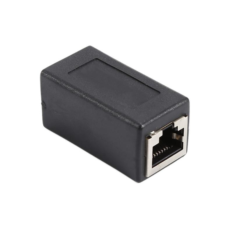 Network Connector RJ45 Female To Female Network Ethernet LAN Connect Adapter Black Cable Connector Adapter Portable TXTB1