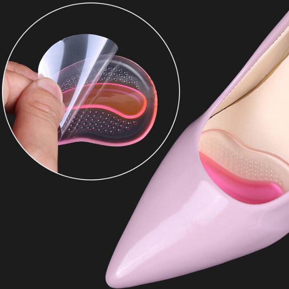 1 par gel indlæg silikone forfodspuder indlægssåler gel indlæg massager anti-skrid smertestillende sandaler hvid rød sko tilbehør