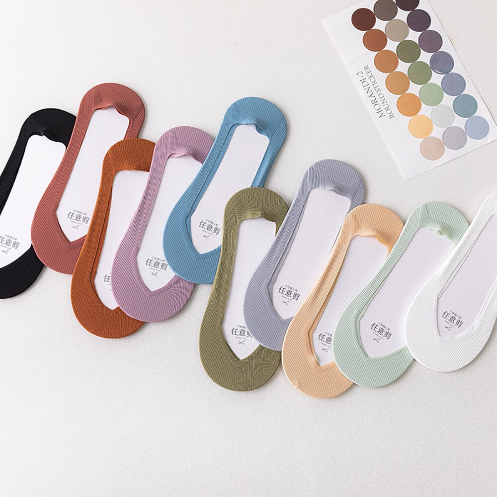 Calcetines finos de silicona para mujer, medias de seda antideslizantes sin costuras, invisibles, transpirables, 1 par