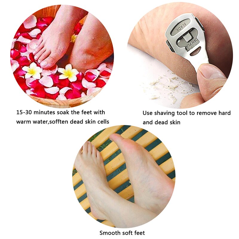 1set Pedicure callus shaver foot hard tough skin corn remover cutter razor &amp; 10 blade