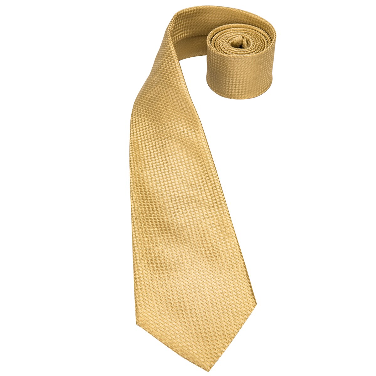 Hi-tie solid guld gul silke slips til mænd håndkraftige manchetknapper sæt til mænds slips bryllup forretning slips