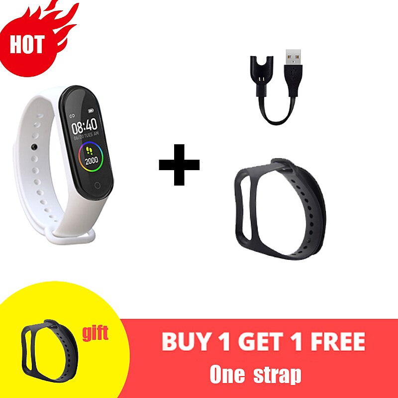 M4 smarte ure sportsarmbånd til kvinder led skærm fitness traker bluetooth vandtætte dameure sportsmærke digitalt ur: 9