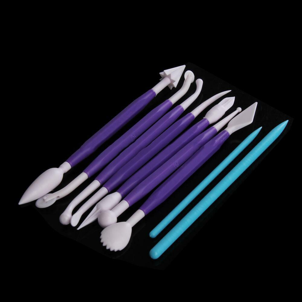 9pcs Plastic Clay Sculpting Set DIY Cake Modelling Tools Carving Sculpture Shaper Handicraft Clay Tools
