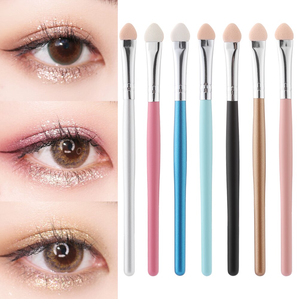 Pinceau à Long manche pour fard à paupières, éponge professionnelle, bâton à sourcils, applicateur de fard à paupières Portable, Eyeliner, outils de maquillage cosmétique, 2 pièces