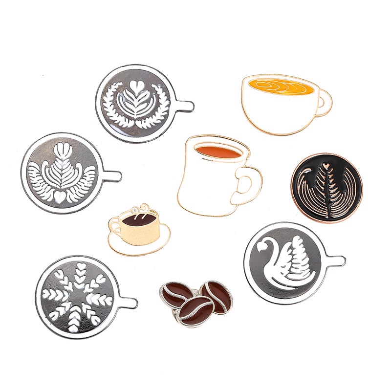 Accesorios de café expreso para parejas, esmaltado para broche de gota de aceite taza de té, Mini insignia de café Tamper, de café para los amantes del café
