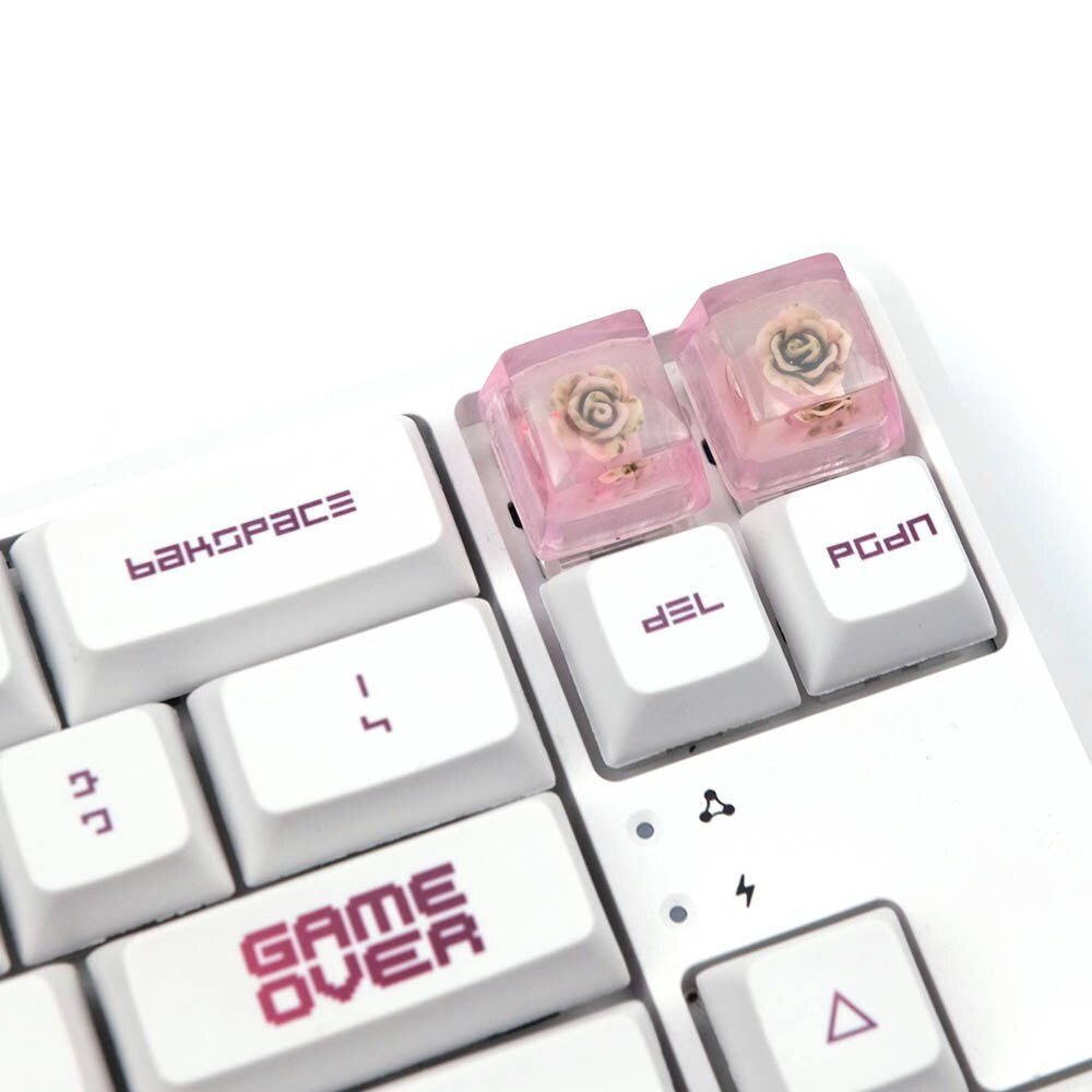 Handmade Resin Keycaps Universal Mechanical Rose Shell Keyboard Cover Computer Accessories External Keyboard Cap Decoration